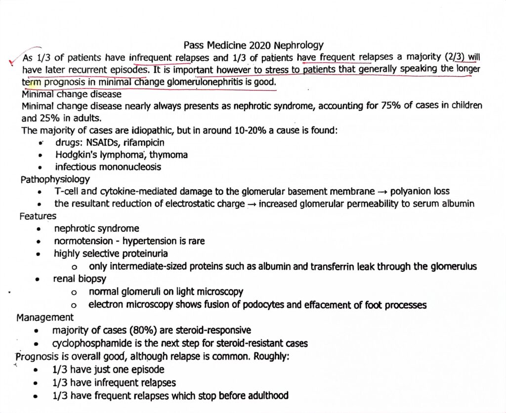 Minimal change nephropathy